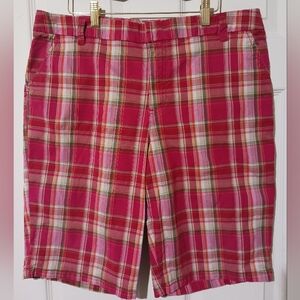 Caribbean Joe Pink Plaid Women's Shorts